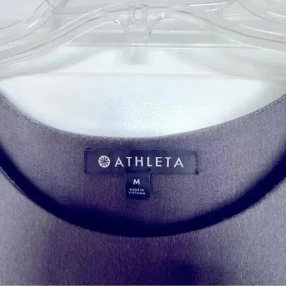 Athleta Santorini Dress Dark Olive Sleeveless Empire Waist Boatneck Size Medium - Picture 4 of 10